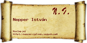 Nepper István névjegykártya